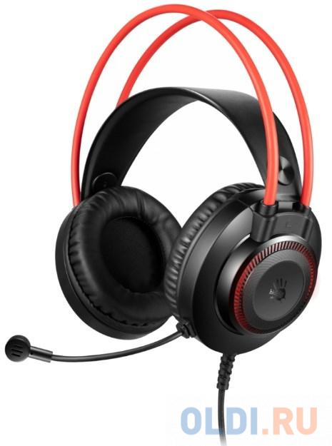 Наушники с микрофоном A4Tech Bloody G200S черный/красный 2м мониторные USB оголовье (G200S USB/ BLACK +RED) jbl headphone наушники tour one m2 gold