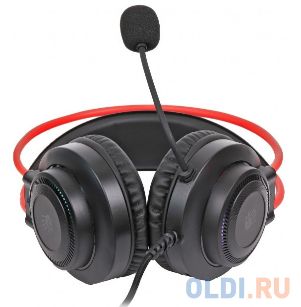 Наушники с микрофоном A4Tech Bloody G200S черный/красный 2м мониторные USB оголовье (G200S USB/ BLACK +RED) фото