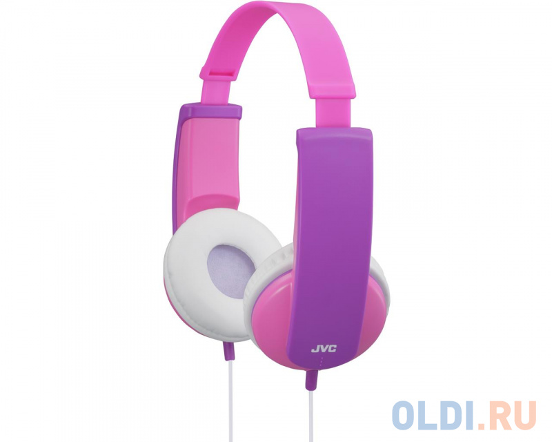 

Наушники JVC проводные детские, модель HA-KD5-P-EF, серия KIDS. Цвет: розовый/фиолетовый