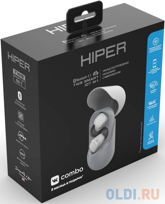Гарнитура HIPER HTW-M10 серый фото