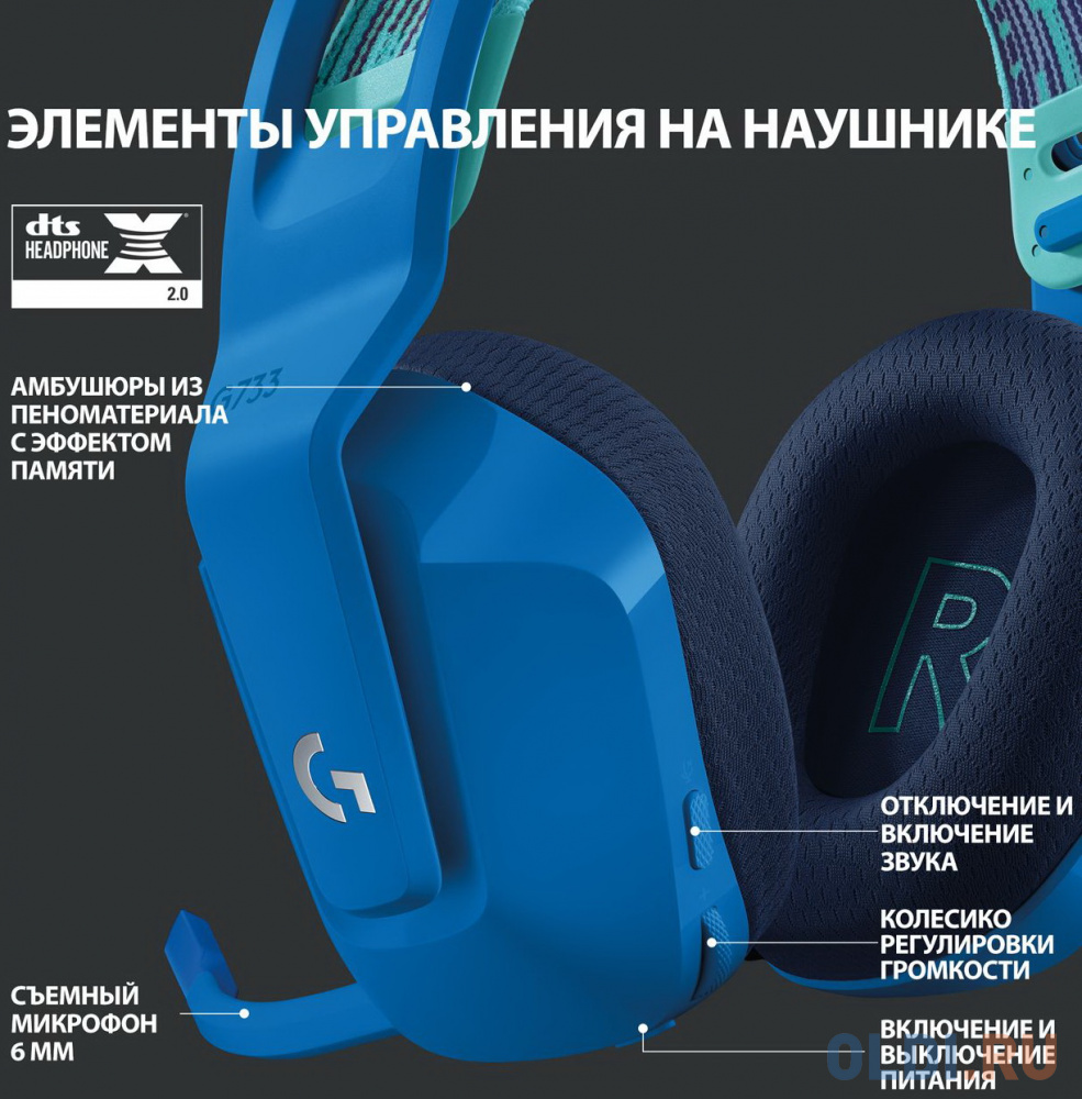 Наушники Logitech G733 синий 981-000943 фото