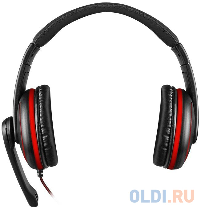 Наушники с микрофоном Sven AP-G007MV черный/красный 1.8м накладные оголовье фото