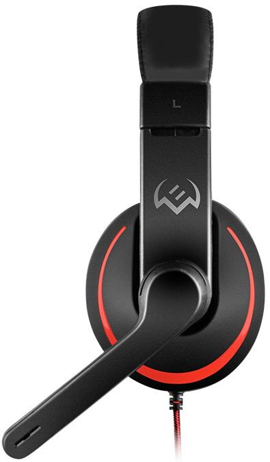 Наушники с микрофоном Sven AP-G007MV черный/красный 1.8м накладные оголовье фото