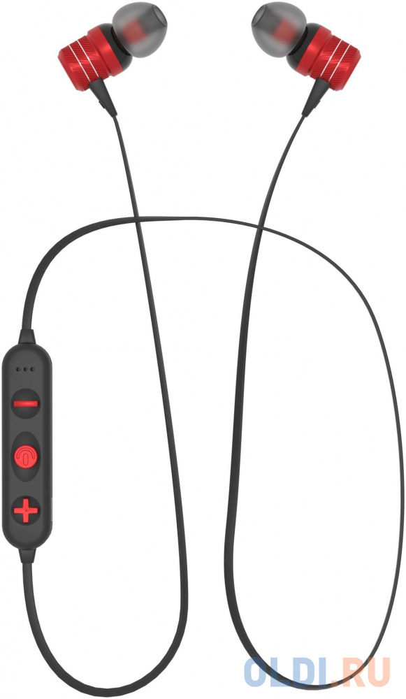 Наушники Bluetooth вакуумные с шейным шнурком More choice BG20 (Red) наушники беспроводные smart вкладыши с солнечной батареей more choice bw41s tws white