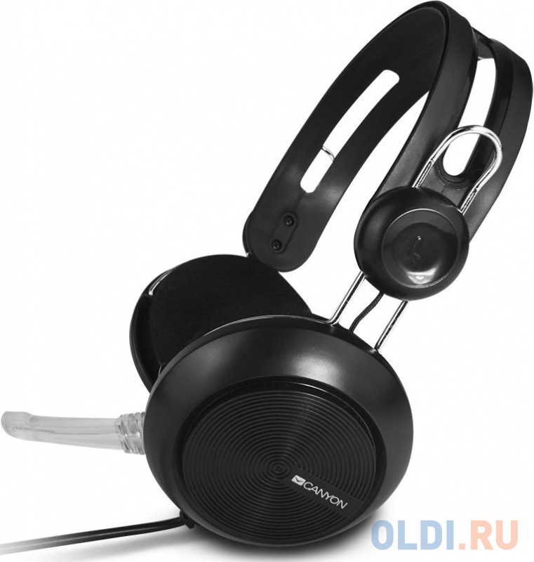 

CANYON CHSU-1 basic PC headset with microphone, USB plug, leather pads, Flat cable length 2.0m, 160*60*160mm, 0.13kg, Black;