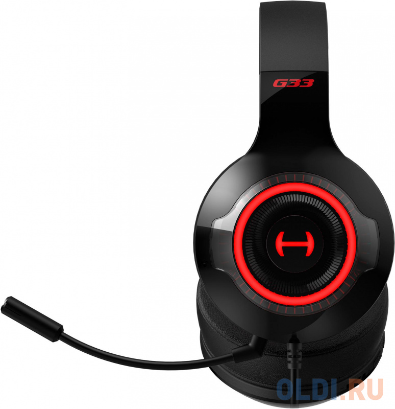 Наушники с микрофоном Edifier G33 черный/красный 2.5м мониторные USB оголовье фото