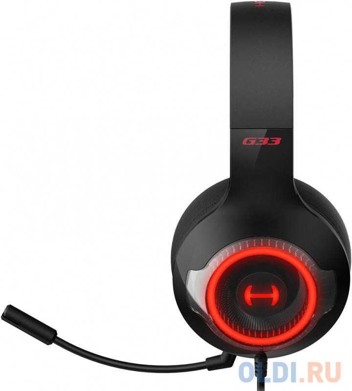 Наушники с микрофоном Edifier G33 черный/красный 2.5м мониторные USB оголовье фото