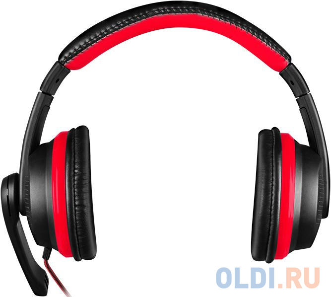 Наушники с микрофоном Sven AP-G112MV черный/красный 1.8м накладные оголовье фото