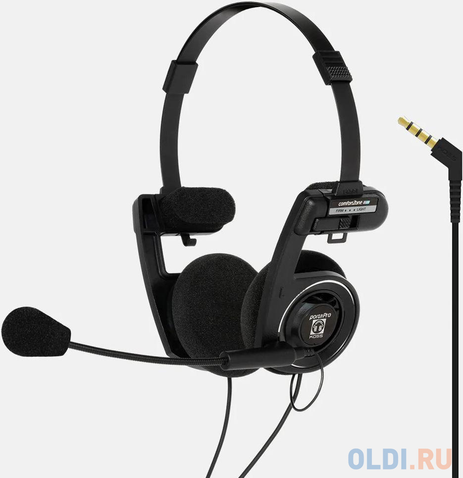 Наушники с микрофоном Koss Porta Pro Communication Headset черный матовый 1.2м накладные оголовье (80001740) - фото 1