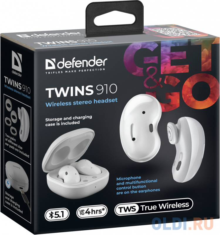 Гарнитура TWINS 910 WHITE 63910 DEFENDER фото