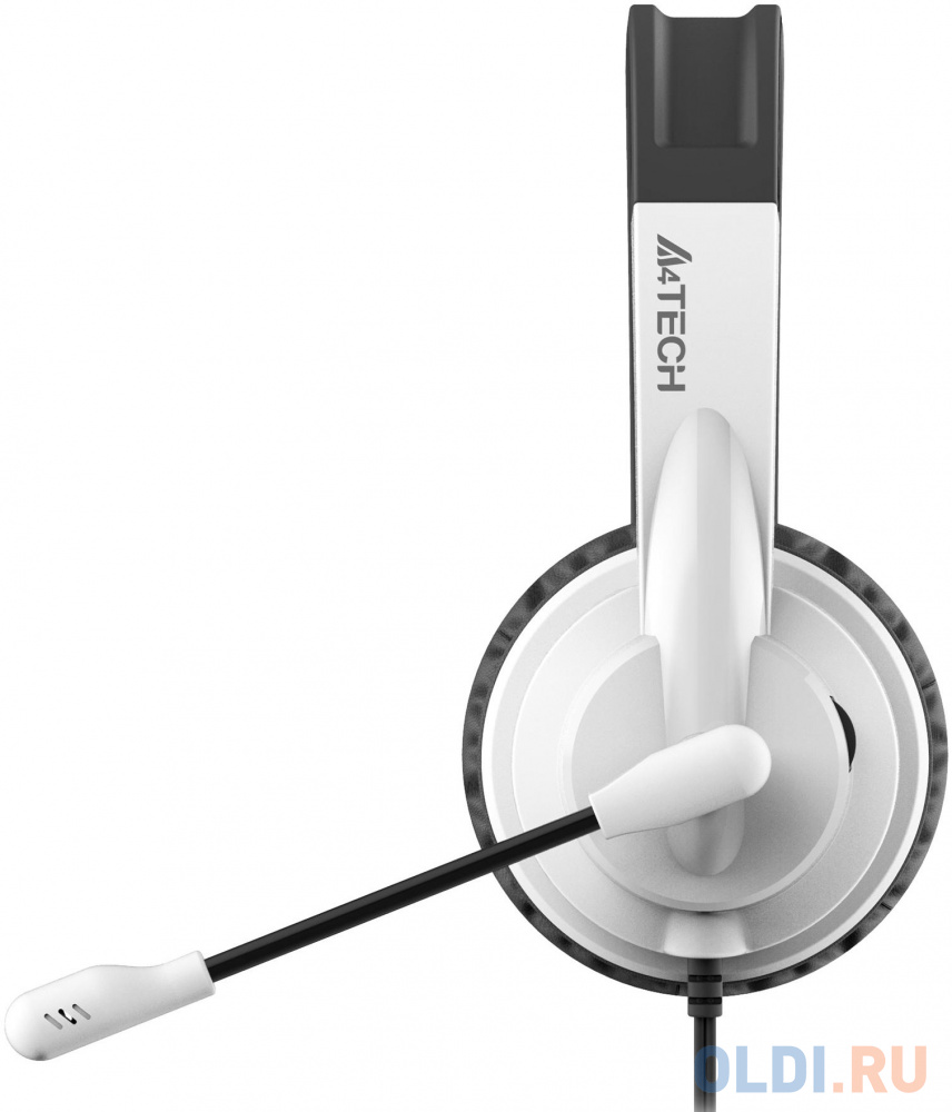 Наушники с микрофоном A4Tech HU-11 черный/белый 2м накладные USB оголовье - фото 2