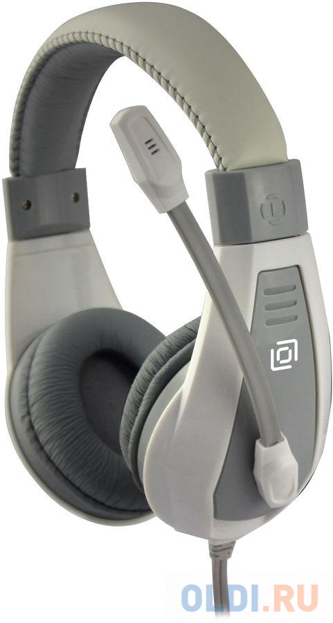 Наушники с микрофоном Оклик HS-L600 серый 1.8м мониторные оголовье (1532023) саундбар оклик gmng ok 543s 2 0 10вт серый