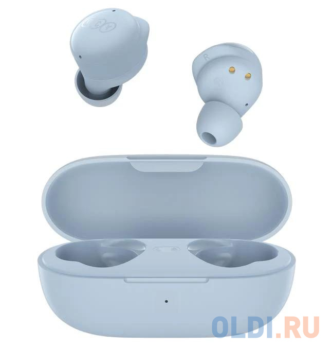 

Гарнитура вкладыши QCY T17 синий беспроводные bluetooth в ушной раковине