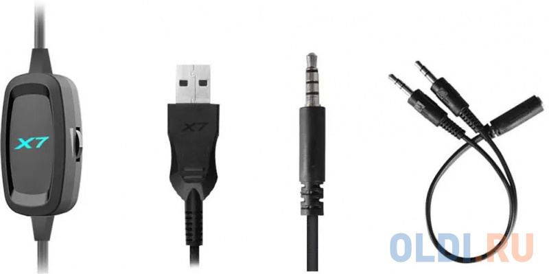 Наушники с микрофоном A4Tech XH-720p черный 2м мониторные оголовье фото