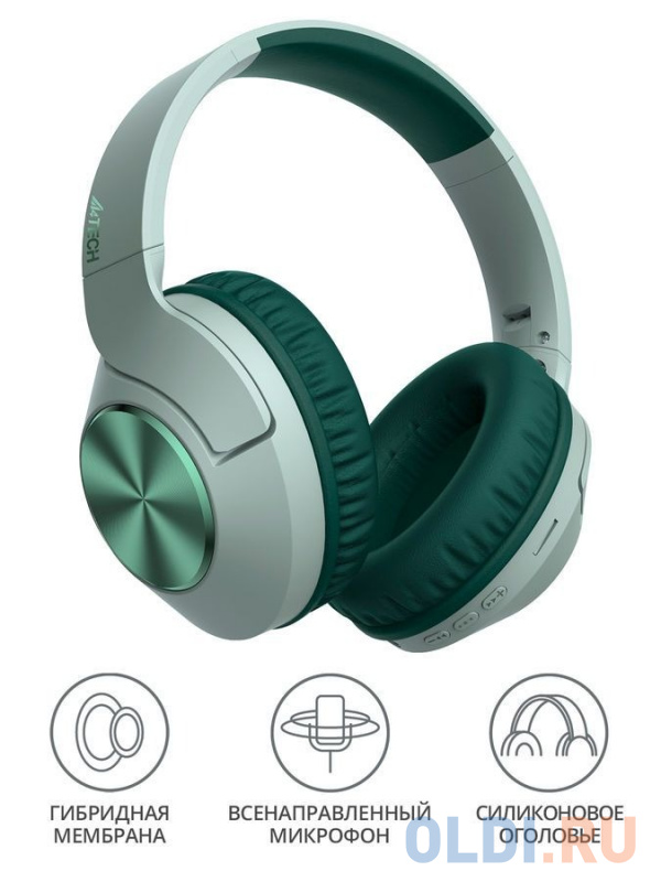 Наушники мониторные A4Tech 2Drumtek BH300 1м зеленый беспроводные bluetooth оголовье (BH300 MATCHA GREEN) фото