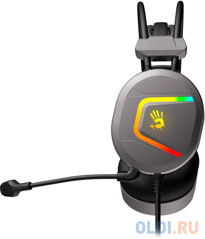 Наушники с микрофоном A4Tech Bloody MC750 серый 2.3м мониторные USB оголовье (MC750 GREY) фото