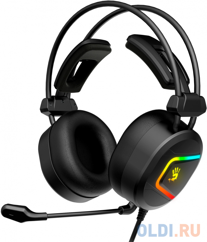 Наушники с микрофоном A4Tech Bloody MC750 черный 2.3м мониторные USB оголовье (MC750 BLACK) фото