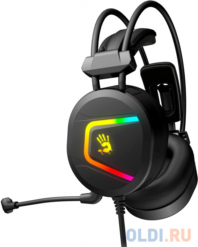 Наушники с микрофоном A4Tech Bloody MC750 черный 2.3м мониторные USB оголовье (MC750 BLACK) фото