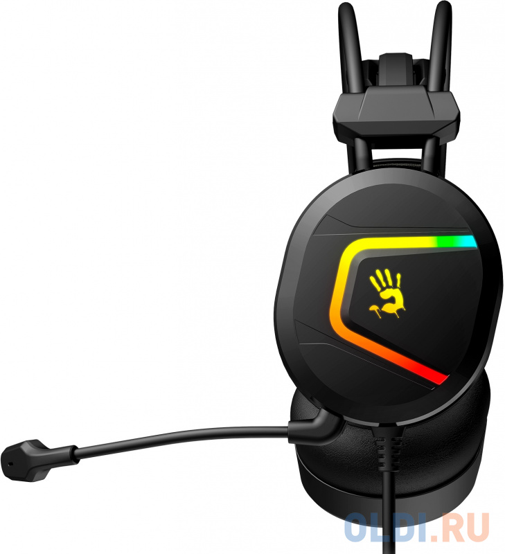Наушники с микрофоном A4Tech Bloody MC750 черный 2.3м мониторные USB оголовье (MC750 BLACK) фото