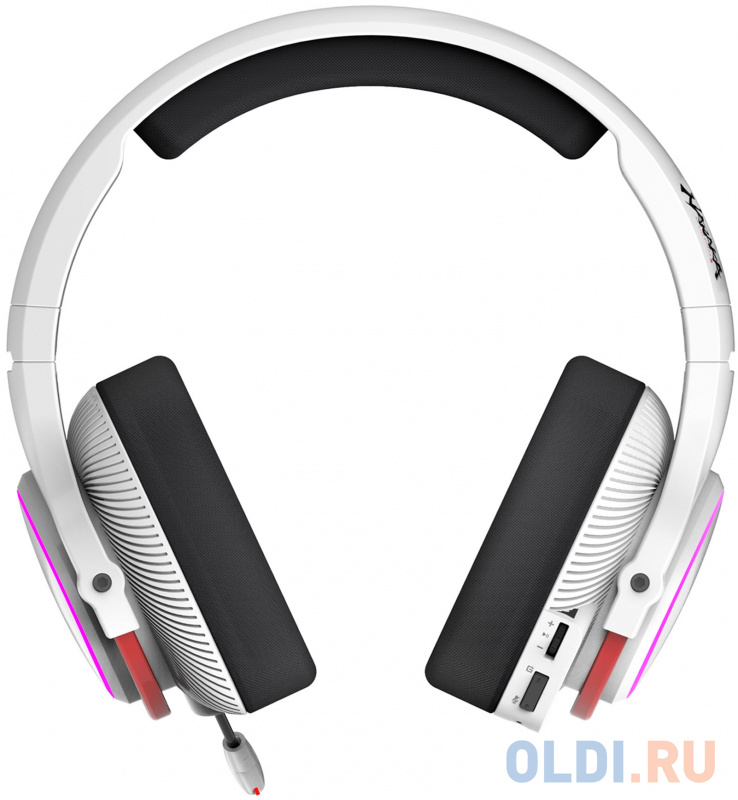 Наушники с микрофоном A4Tech Bloody MR720 белый/красный мониторные BT/Radio оголовье (MR720 NARAKA) фото
