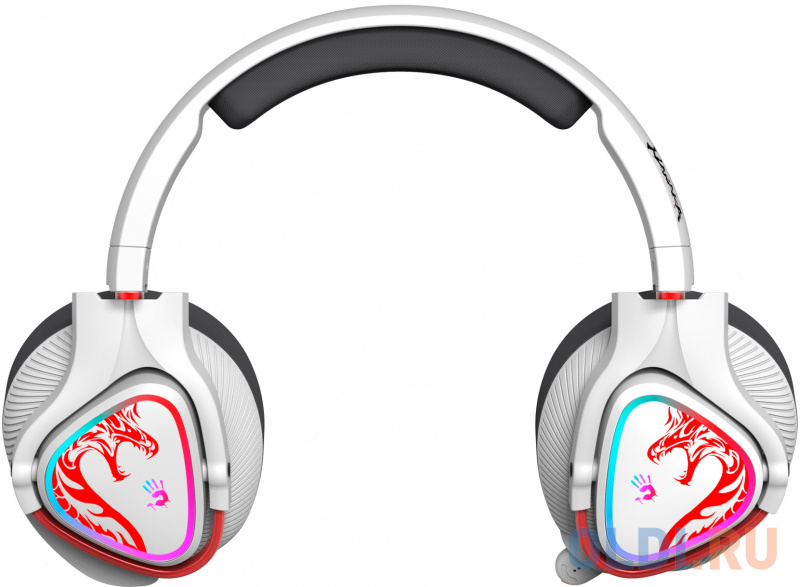 Наушники с микрофоном A4Tech Bloody MR720 белый/красный мониторные BT/Radio оголовье (MR720 NARAKA) фото