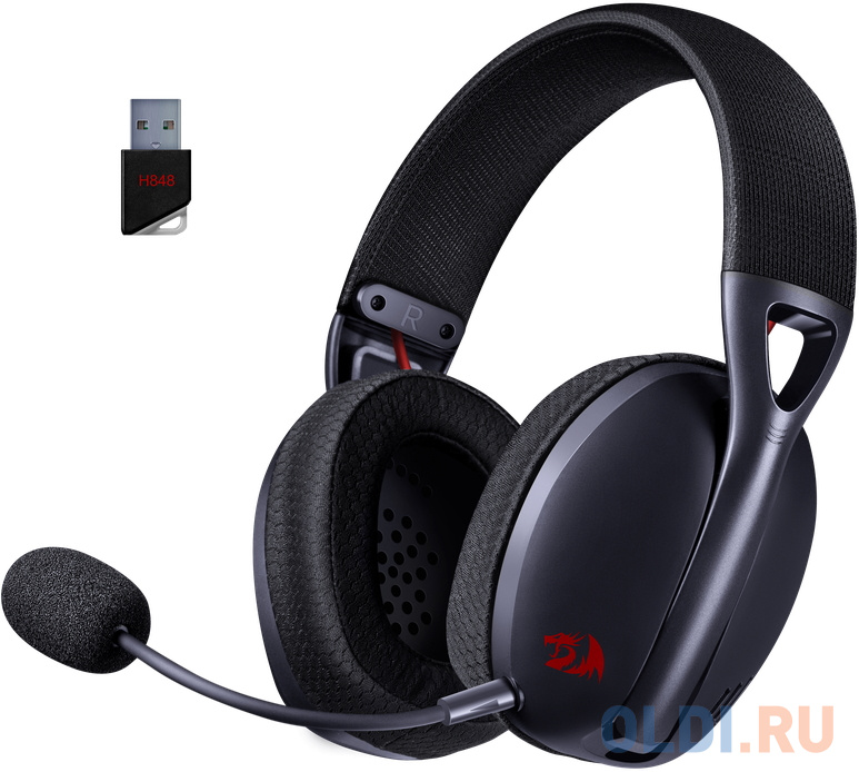 Беспроводная игровая гарнитура REDRAGON IRE PRO чёрная (USB, 2.4G, Bluetooth, 40 мм, 400 мАч) bluetooth гарнитура anker soundcore sport x10 a3961 red