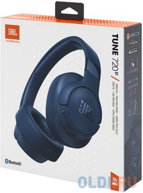 Гарнитура мониторные JBL Tune 720 BT 1.2м синий беспроводные bluetooth оголовье (JBLT720BTBLU) Вид№8