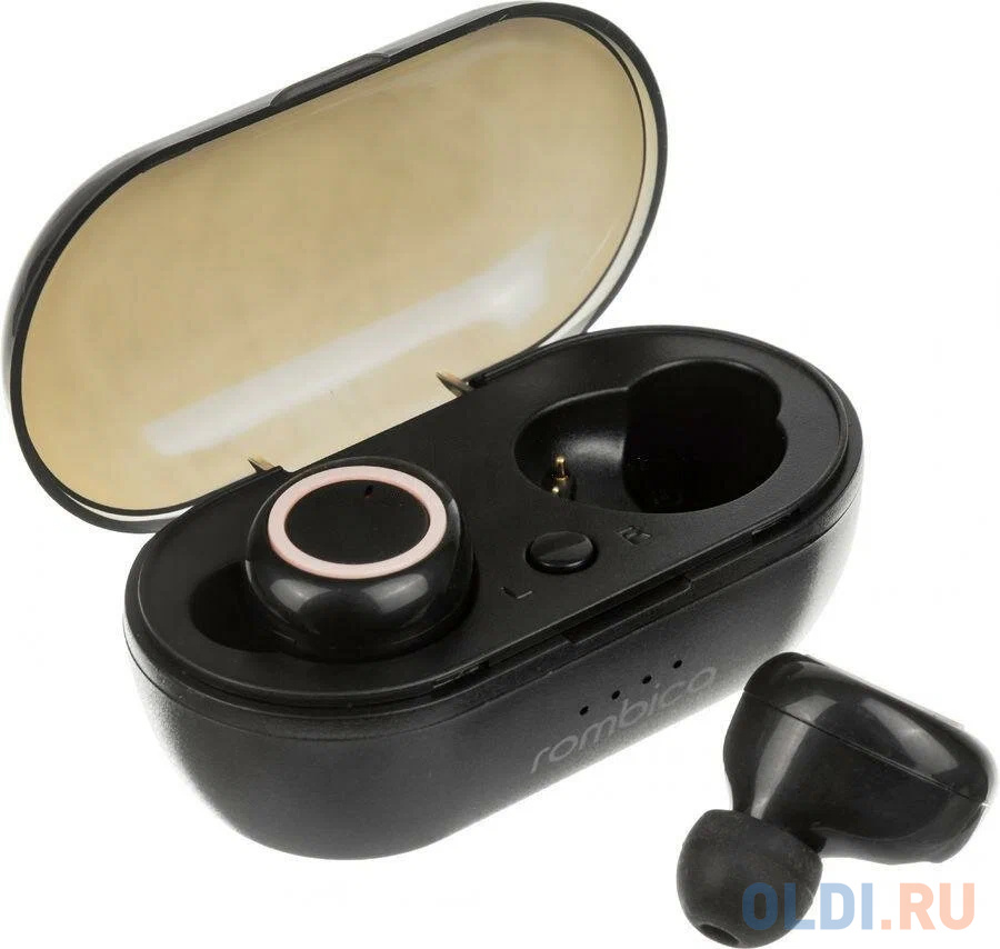 Наушники ROMBICA Mysound Air Pale, Bluetooth, вкладыши, черный/красный [bt-h028] - фото 1