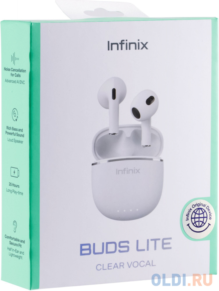 Гарнитура вкладыши Infinix XBuds XE23 белый беспроводные bluetooth в ушной раковине (10311755) Вид№6