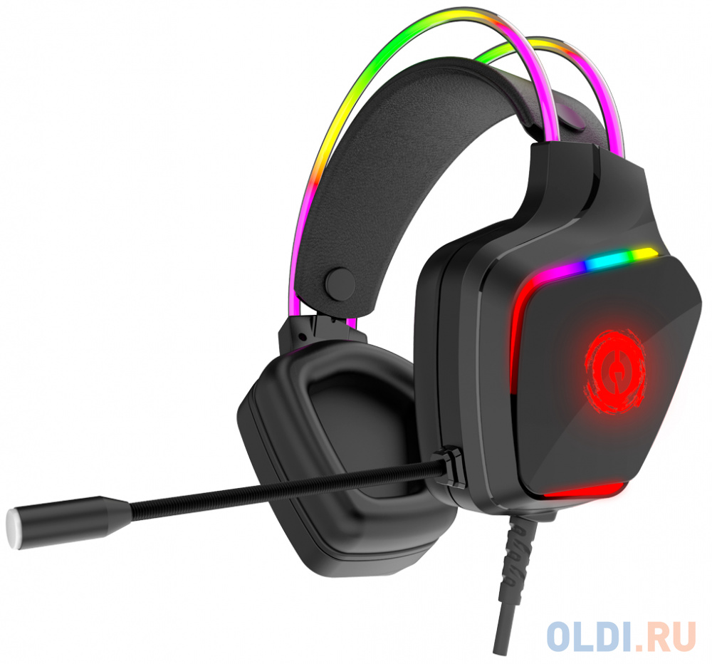 CANYON Darkless GH-9A, RGB gaming headset with Microphone, Microphone frequency response: 20HZ~20KHZ,  ABS+ PU leather, USB*1*3.5MM jack plug, 2.0M PV