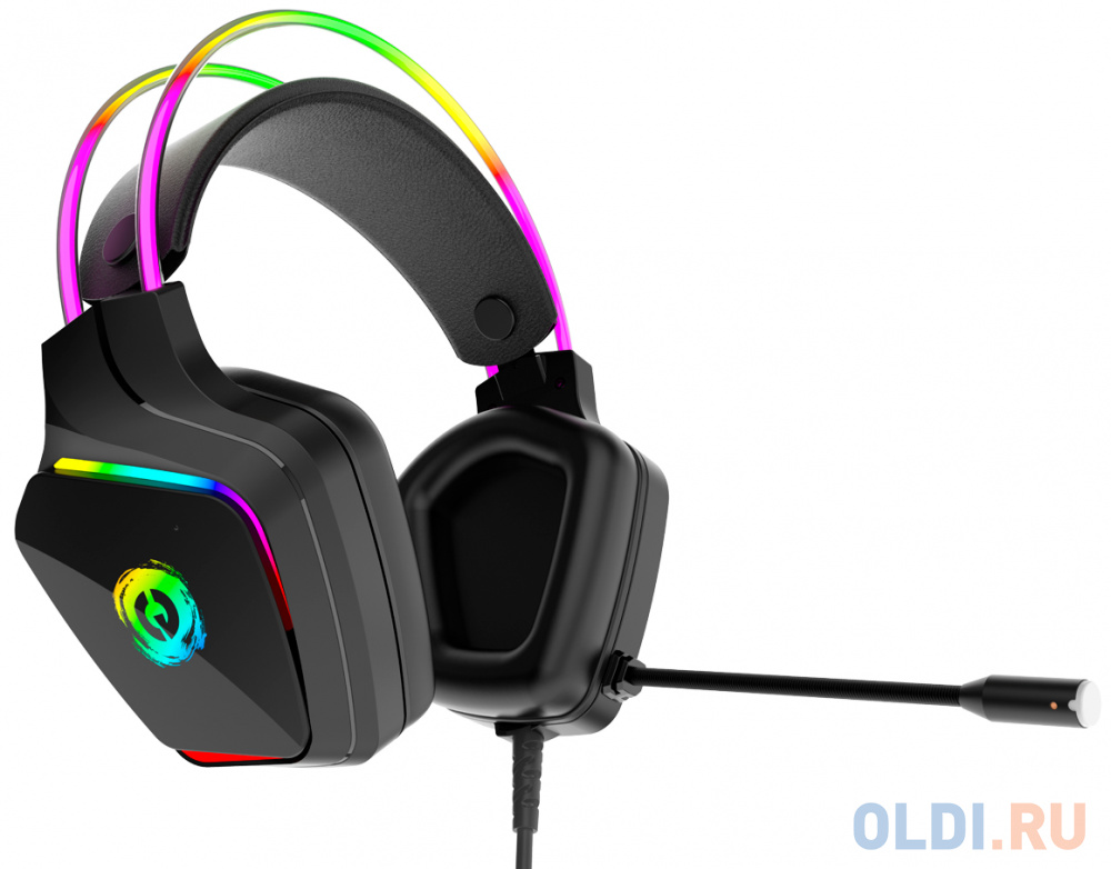 CANYON Darkless GH-9A, RGB gaming headset with Microphone, Microphone frequency response: 20HZ~20KHZ,  ABS+ PU leather, USB*1*3.5MM jack plug, 2.0M PV Вид№2