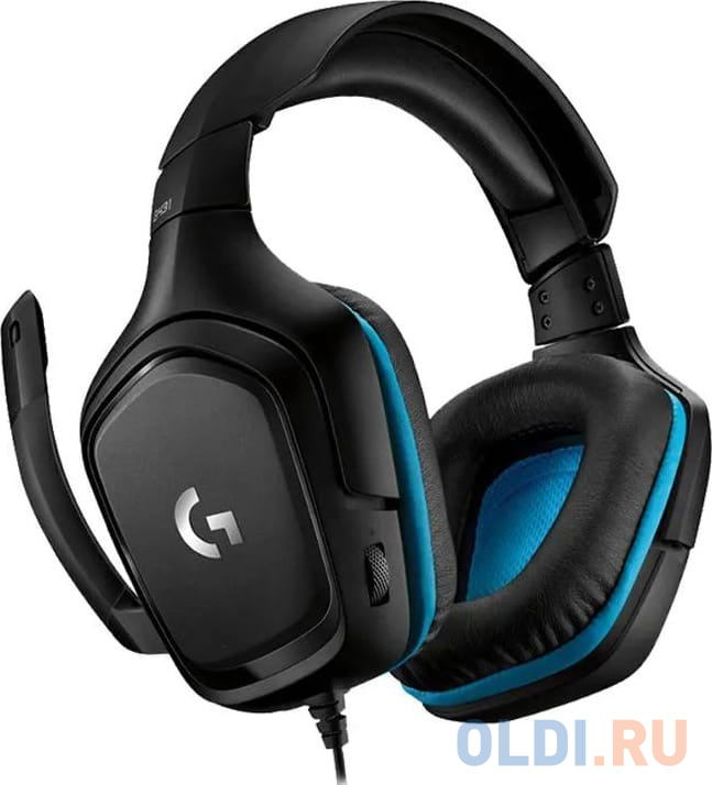 Наушники с микрофоном Logitech G431 черный/синий 2м мониторные оголовье (981-000772)