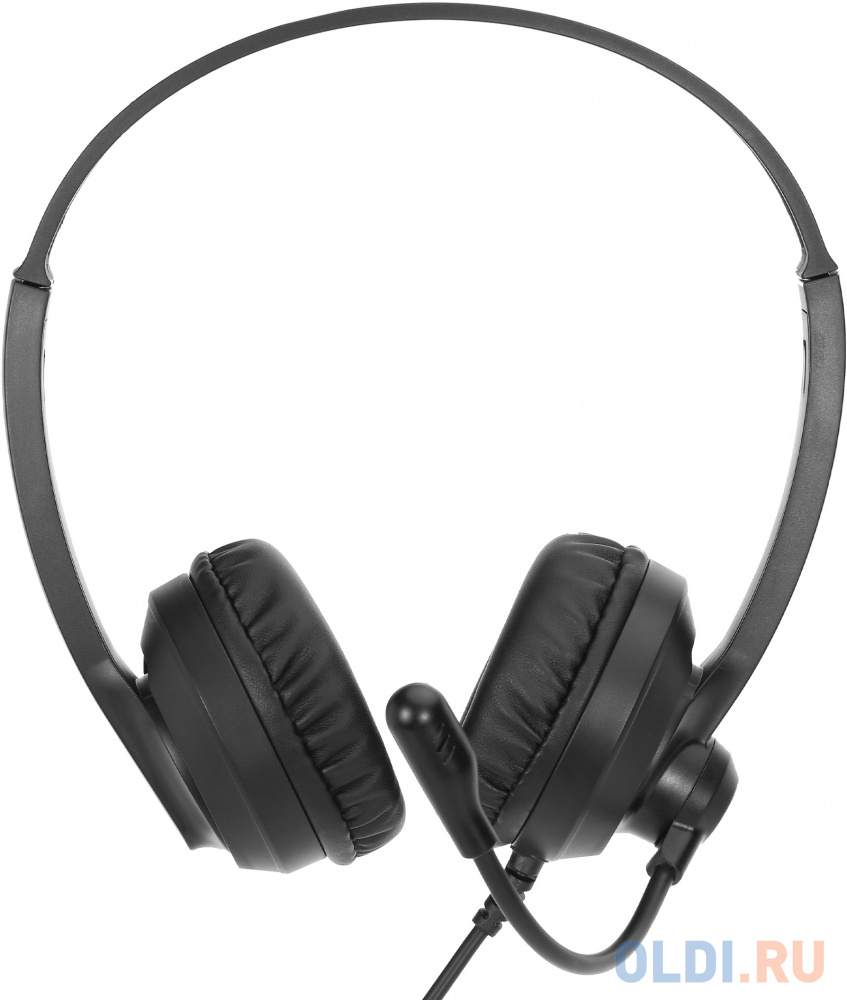 Наушники с микрофоном Оклик HS-M500 черный 1.8м накладные оголовье (1900379) - фото 1