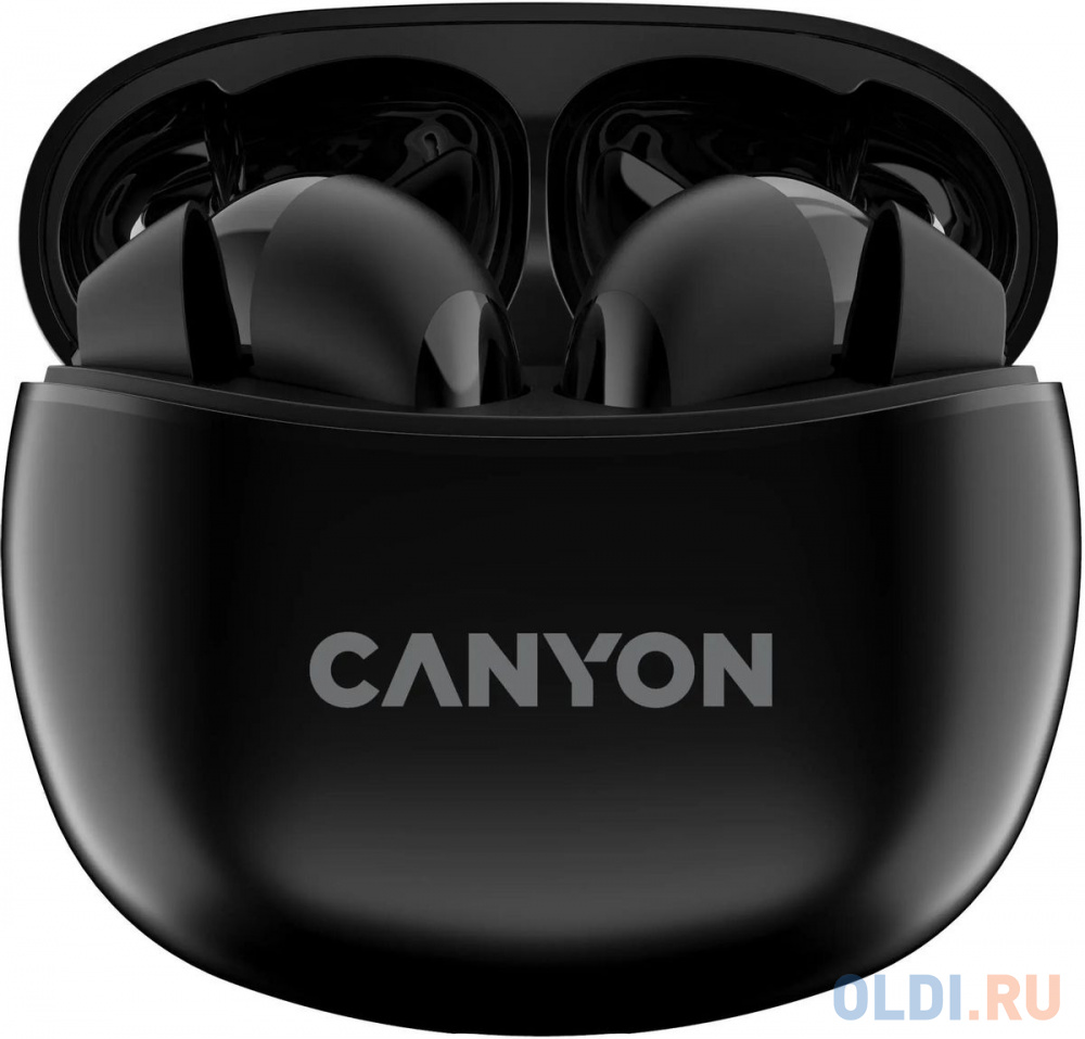 CANYON TWS-5, Bluetooth headset, with microphone, BT V5.3 JL 6983D4, Frequence Response:20Hz-20kHz, battery EarBud 40mAh*2+Charging Case 500mAh, type-, цвет черный