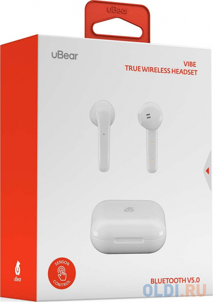 Гарнитура вкладыши uBear Vibe белый беспроводные bluetooth в ушной раковине (TW03WH01-BD) Вид№5