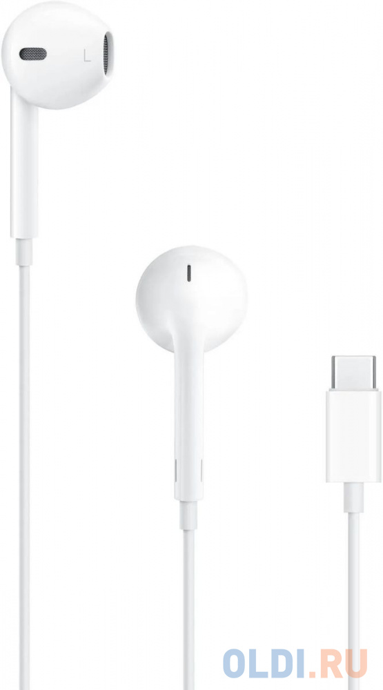 Гарнитура вкладыши Apple EarPods A3046 1.1м белый проводные в ушной раковине (MTJY3ZE/A)