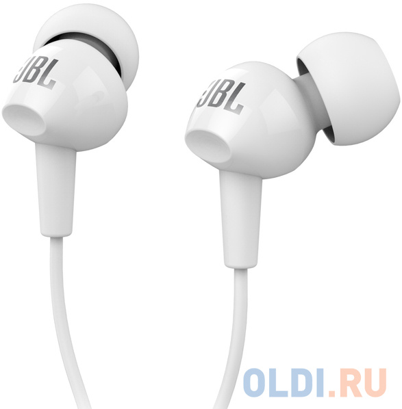 НАУШНИКИ ПРОВОДНЫЕ JBL C100SI  гарнитура белые  ( JBL C100SI  WHT) Вид№2