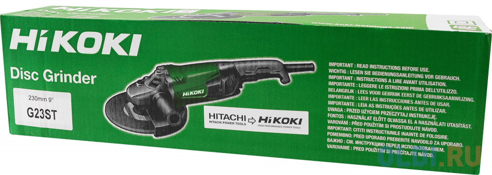 Углошлифовальная машина Hikoki G23ST 2000Вт 6600об/мин рез.шпин.:M14 d=230мм фото