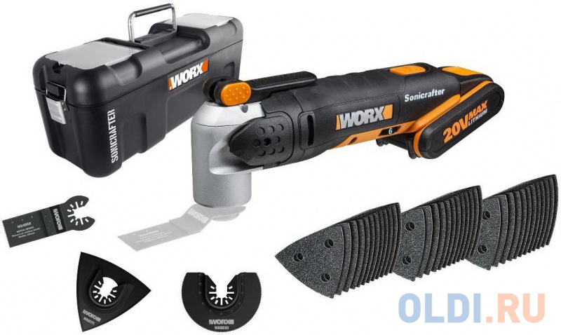 

Реноватор аккумуляторный WORX WX678 20В, 1*2,0Ач, кейс