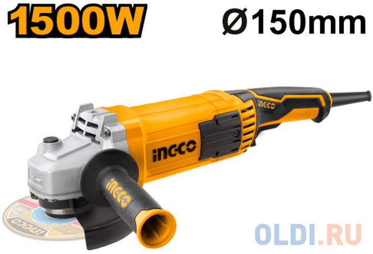 Углошлифовальная машина Ingco AG1500182 150 мм 1500 Вт фото