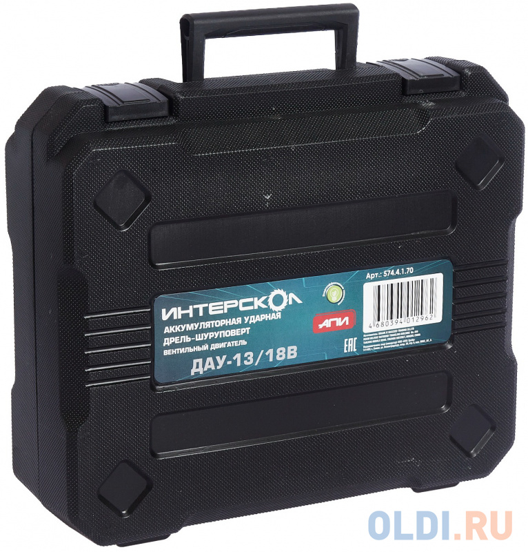 Дрель-шуруповёрт Интерскол ДАУ-13/18В кейс, 1 аккум. 4Ач, ЗУ 574.4.1.70 фото