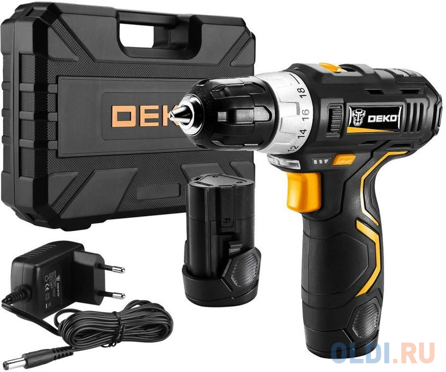 Дрель-шуруповерт Deko GCD12DU3 SET 4 аккум. патрон:быстрозажимной (кейс в комплекте) фото