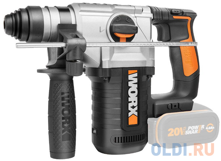 

Перфоратор аккумуляторный WORX WX392.9, 20В, без АКБ и ЗУ