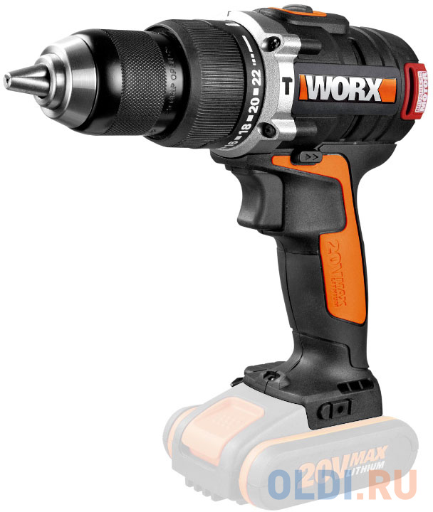 

Дрель-шуруповерт ударная аккумуляторная WORX WX373.9 20В, бесщеточная, без АКБ и ЗУ