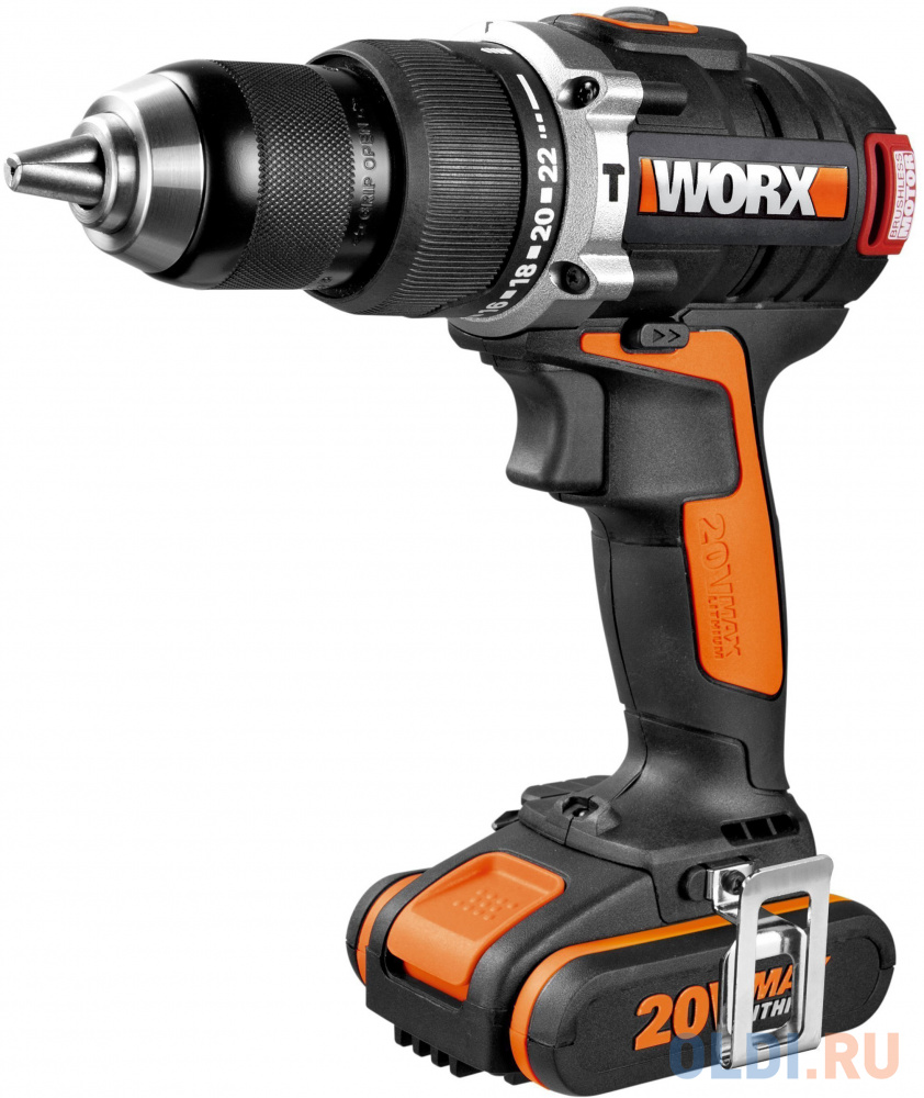 

Дрель-шуруповерт ударная аккумуляторная WORX WX373 20В, бесщеточная, 2,0 Ач x 2 ,кейс