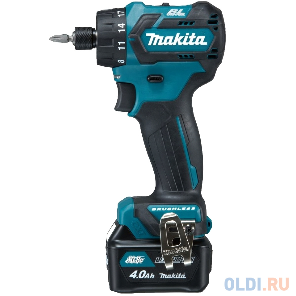 Дрель-шуруповерт MAKITA DF032DWME 187264 б//щ 10.8в 2х4ачli-ion (слайд) 6-ти гр1//4 0-450//0-1500//м