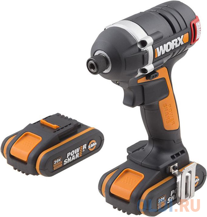 

Винтоверт аккумуляторный WORX BL WX292 20В, бесщеточный, 2Ач x2, кейс