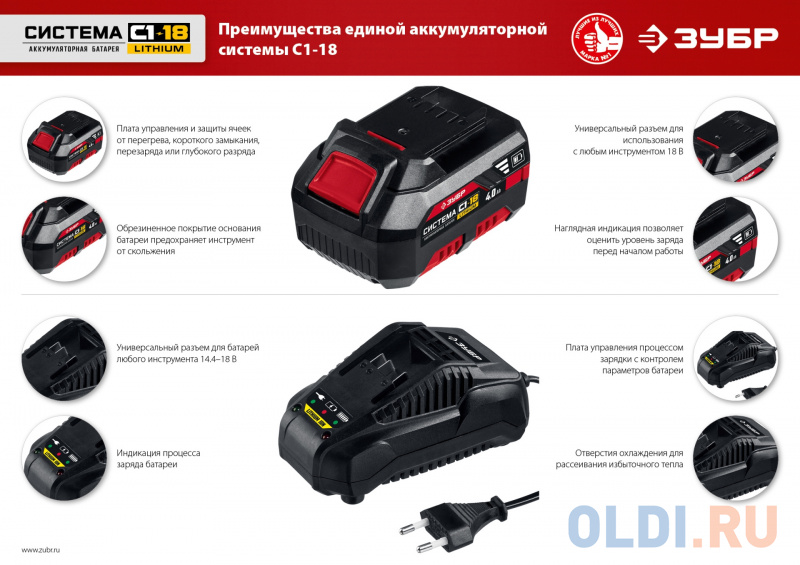 Дрель-шуруповерт Зубр ДШУ-185-22 аккум. патрон:быстрозажимной (кейс в комплекте) фото