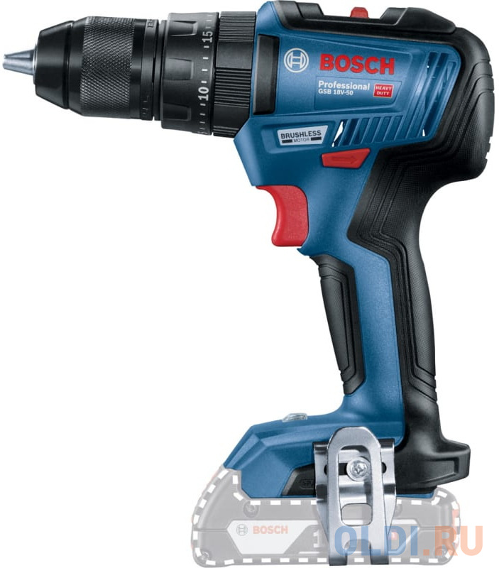 Аккумуляторная ударная дрель-шуруповёрт Bosch GSB 18V-50 (Без АКБ и З/У), 18В, картон (06019H5106) (06019H5106) (232455) фото