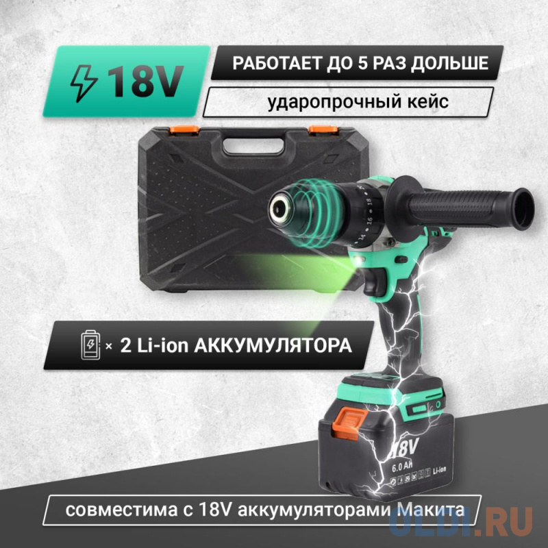 Дрель-шуруповёрт Zitrek Green Impact 18V фото
